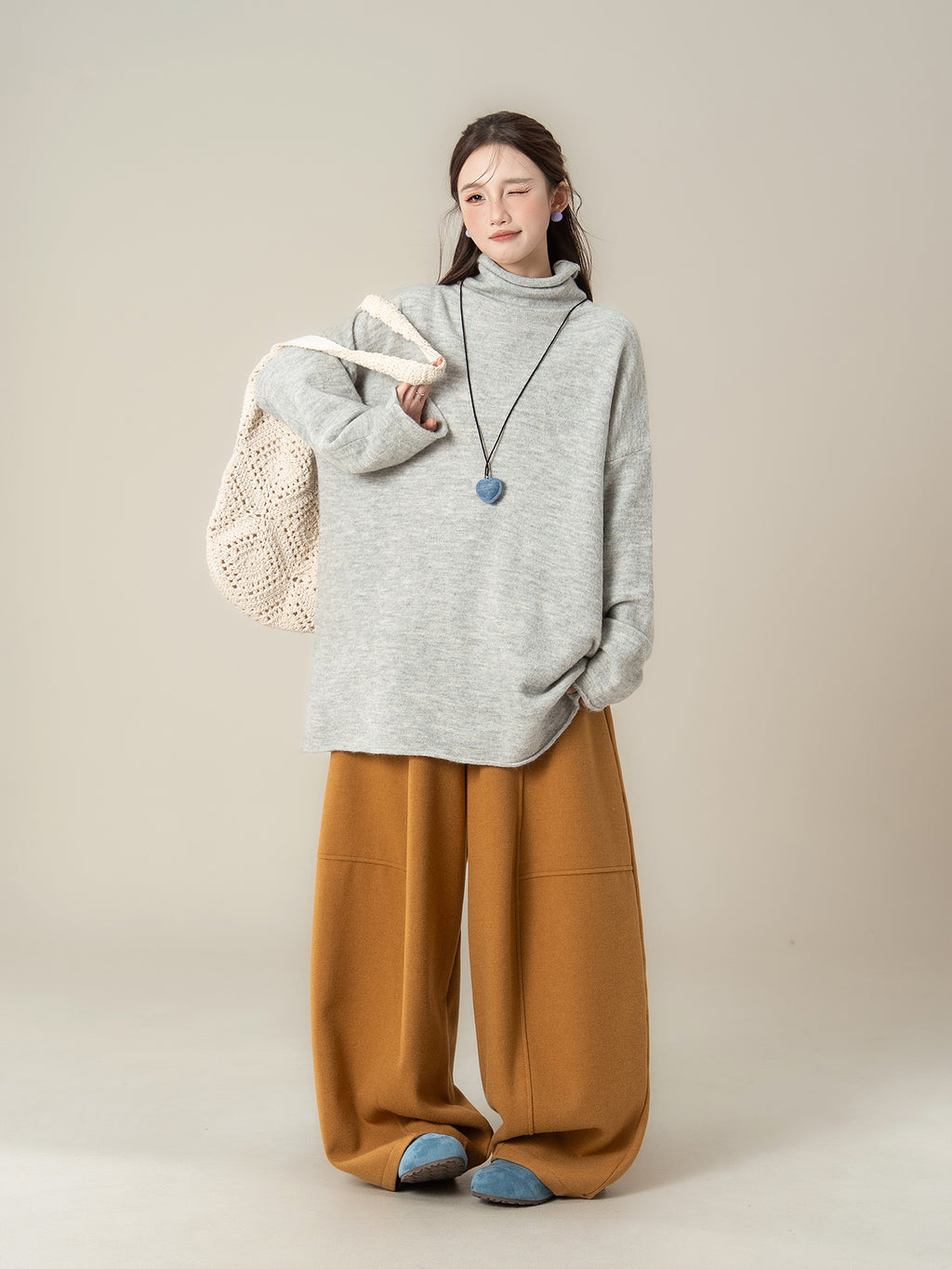 ハイネック ロングスリーブセーター M00129