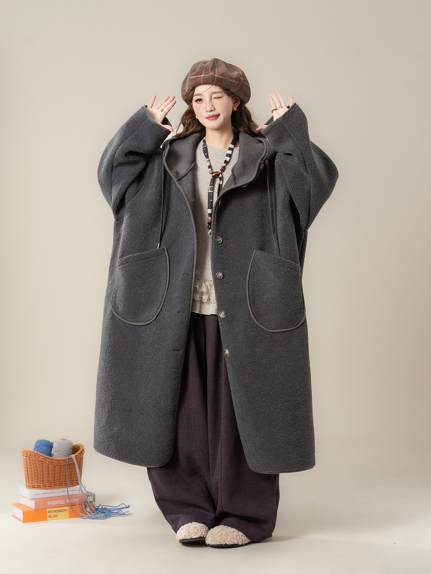 フード付き ポーラーフリース コート M00140