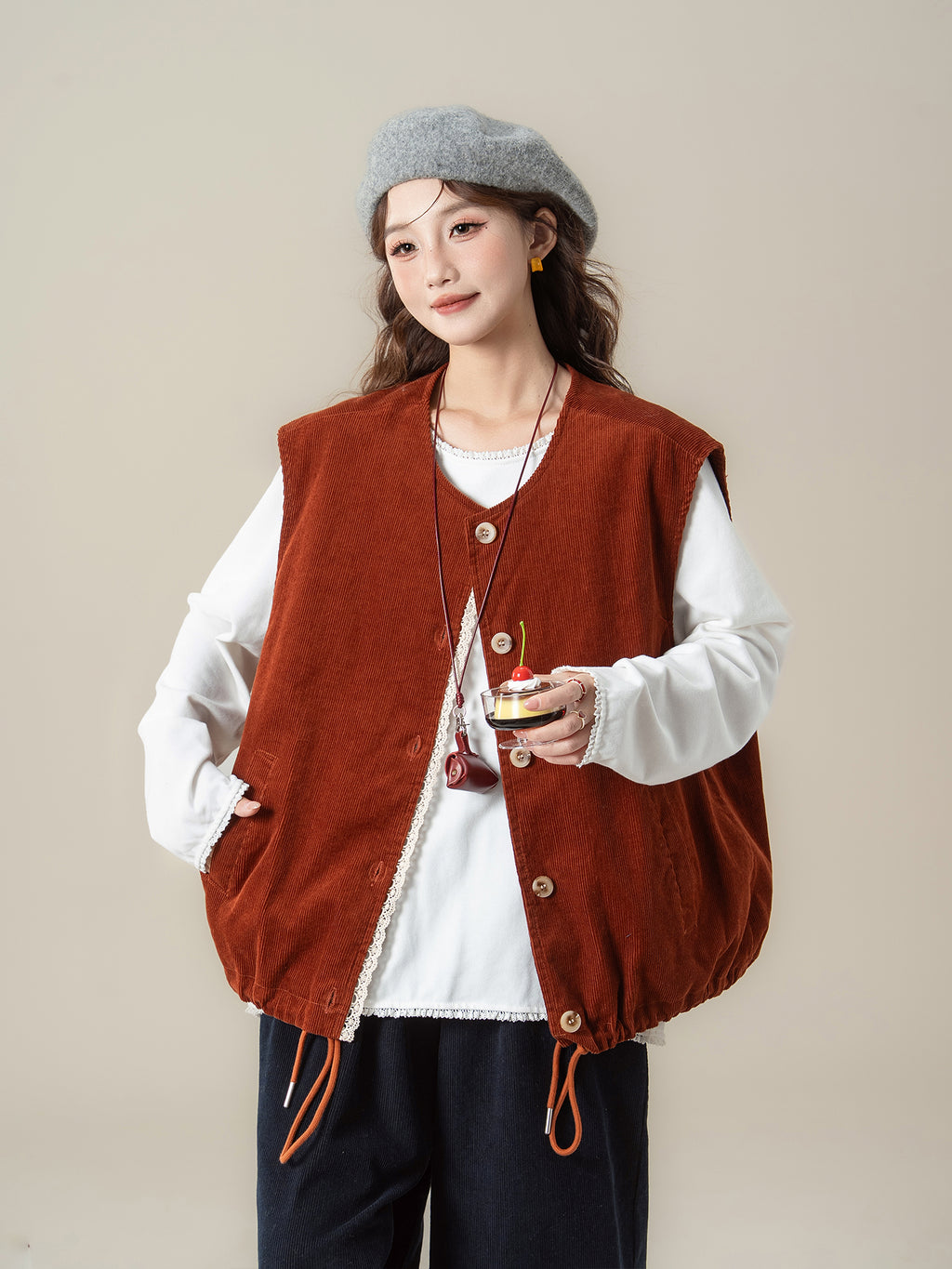 コーデュロイベスト M00117