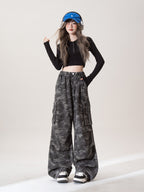 カモ ワイドレッグ カジュアルパンツ M00083