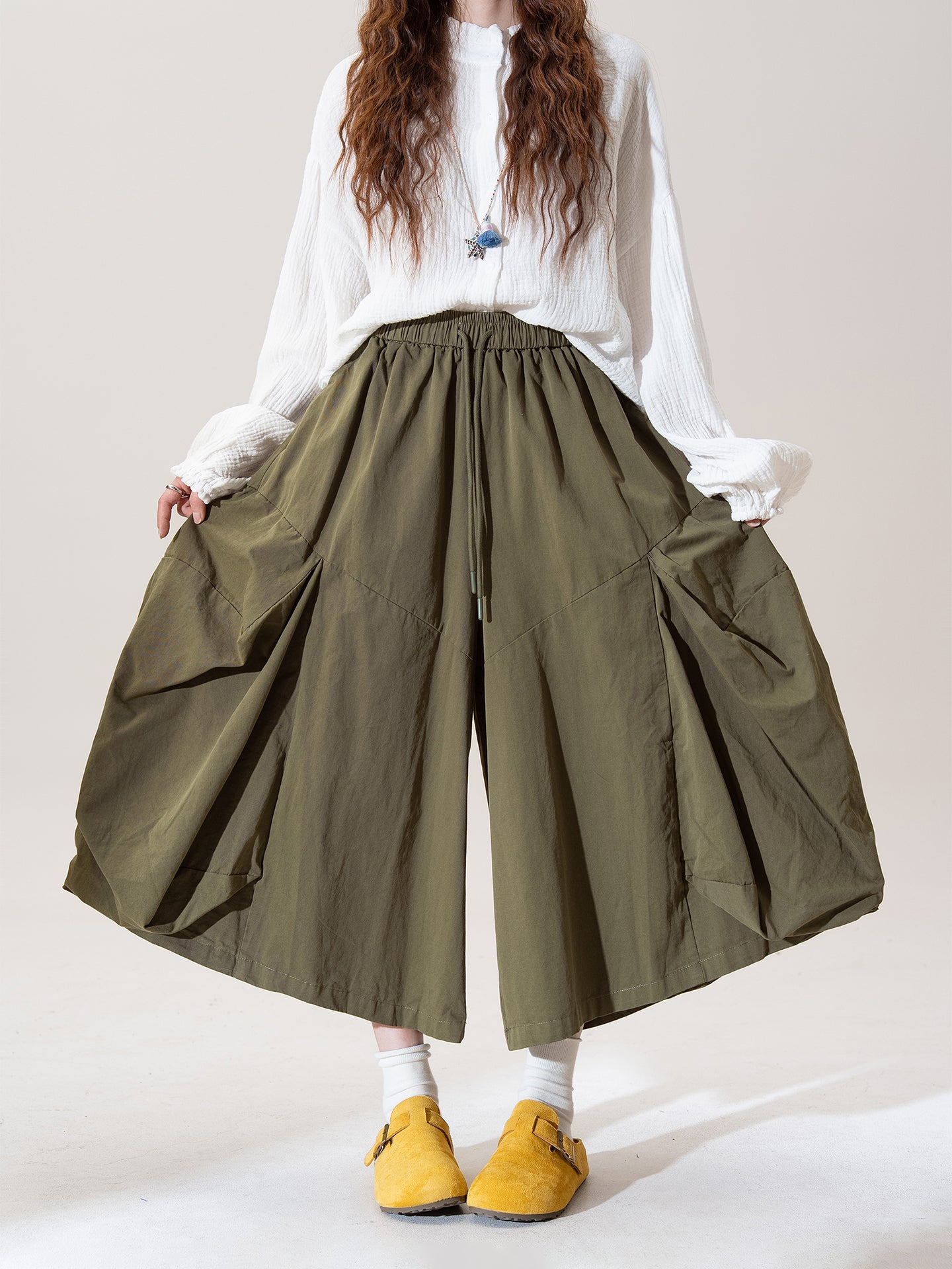 不規則デザイン スカートパンツ M00077