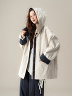 フード付き コントラストカラー ジャケット M00085