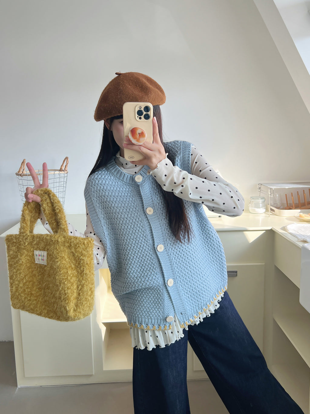 【新作キャンペーン】フリル付きニットベスト M00150