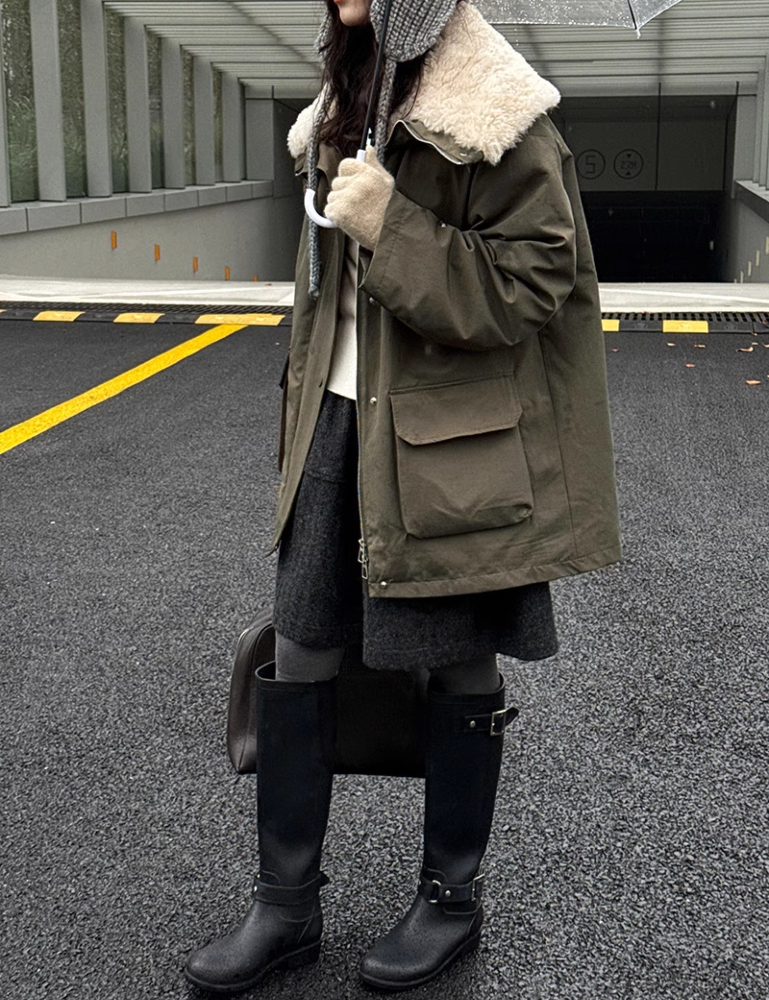 ボア切り替えダウンジャケット（ホワイトダックダウン） M00125