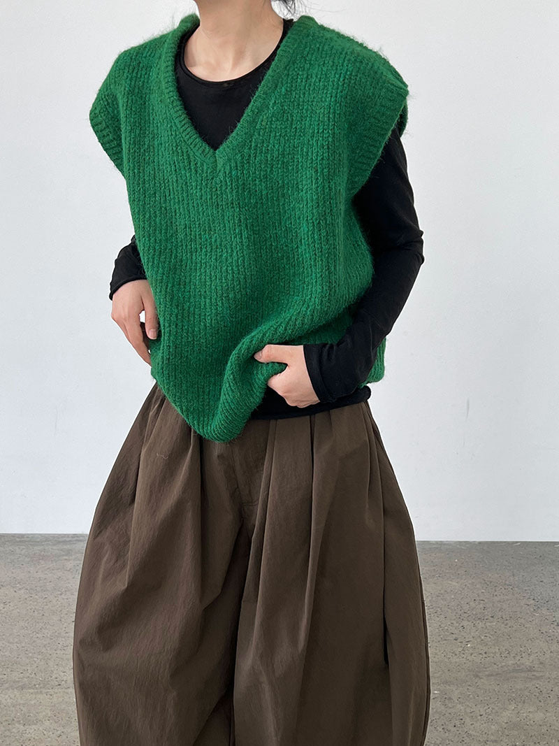 プレミアムタッチVネックニットベスト M00124