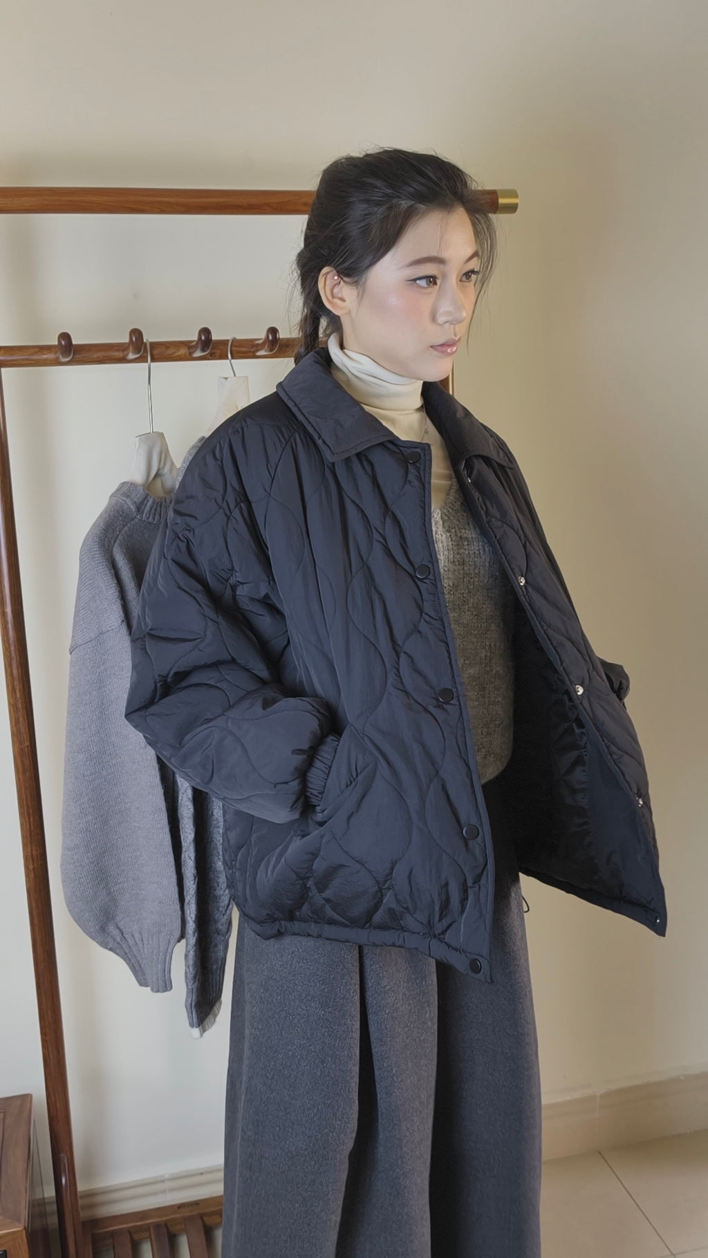 菱柄 ショートコート M00073