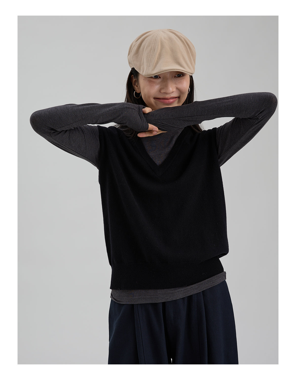 ウール V ネックベスト M00116