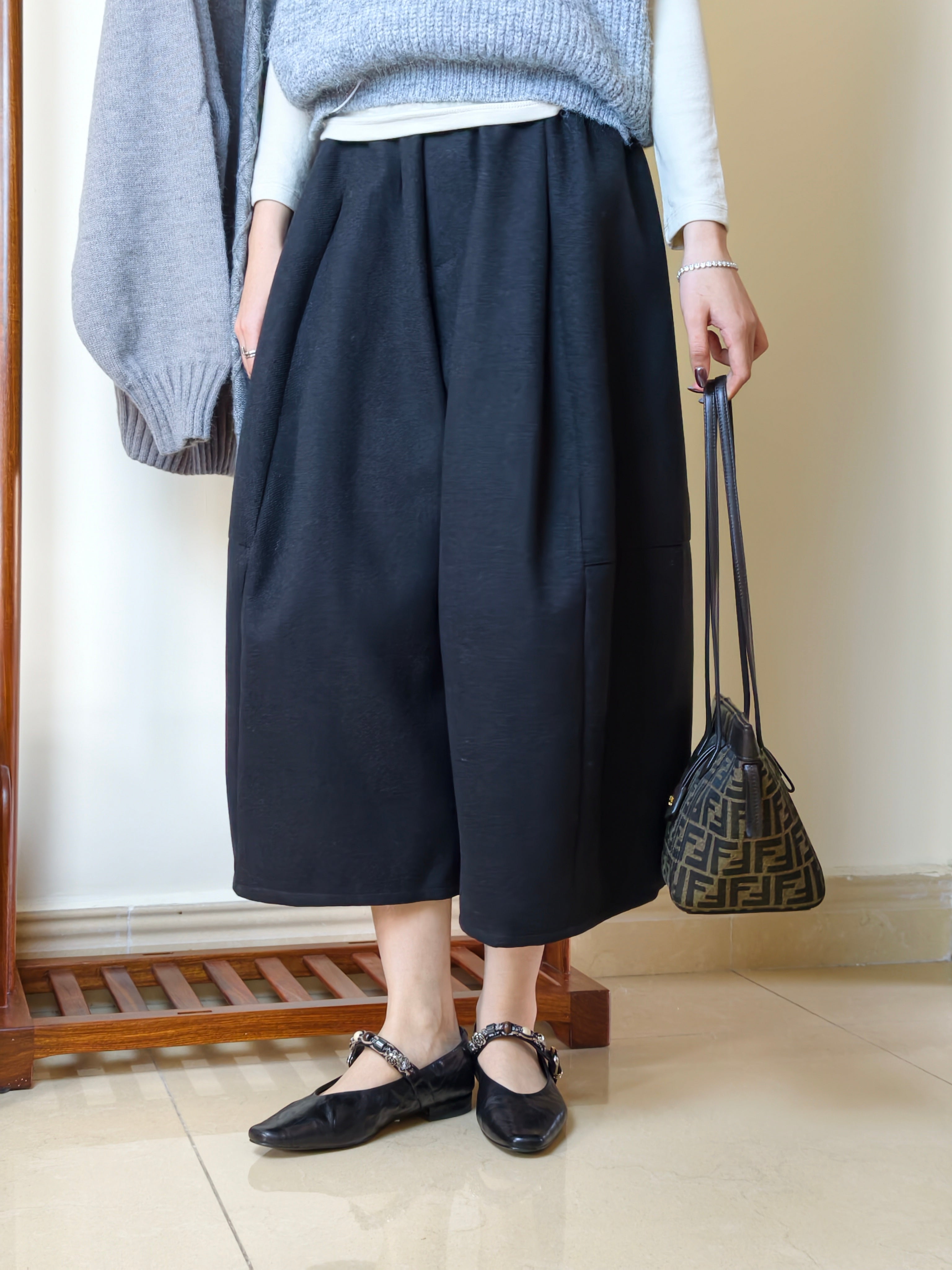 ウールライクワイドキュロット M00119