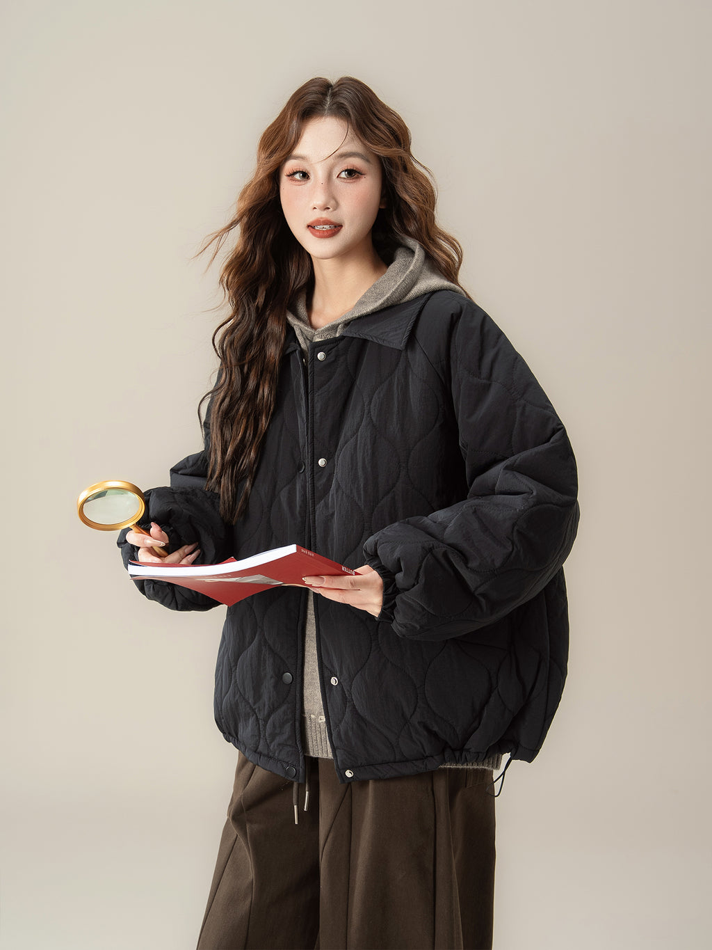 菱柄 ショートコート M00073