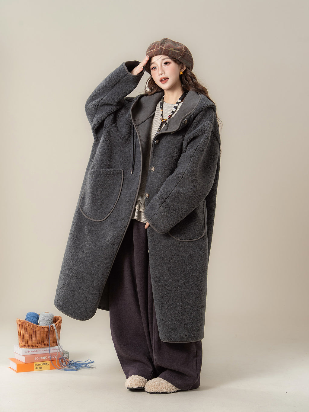 フード付き ポーラーフリース コート M00140