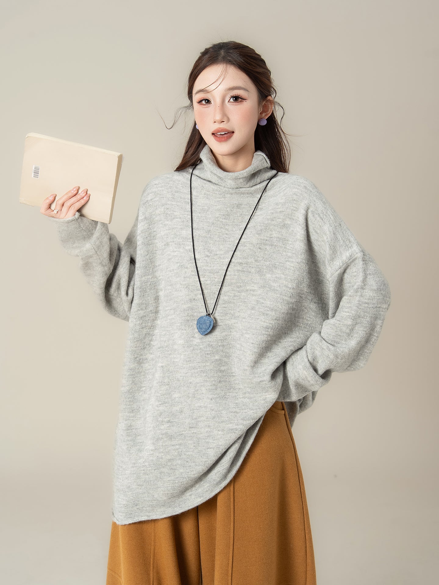 ハイネック ロングスリーブセーター M00129