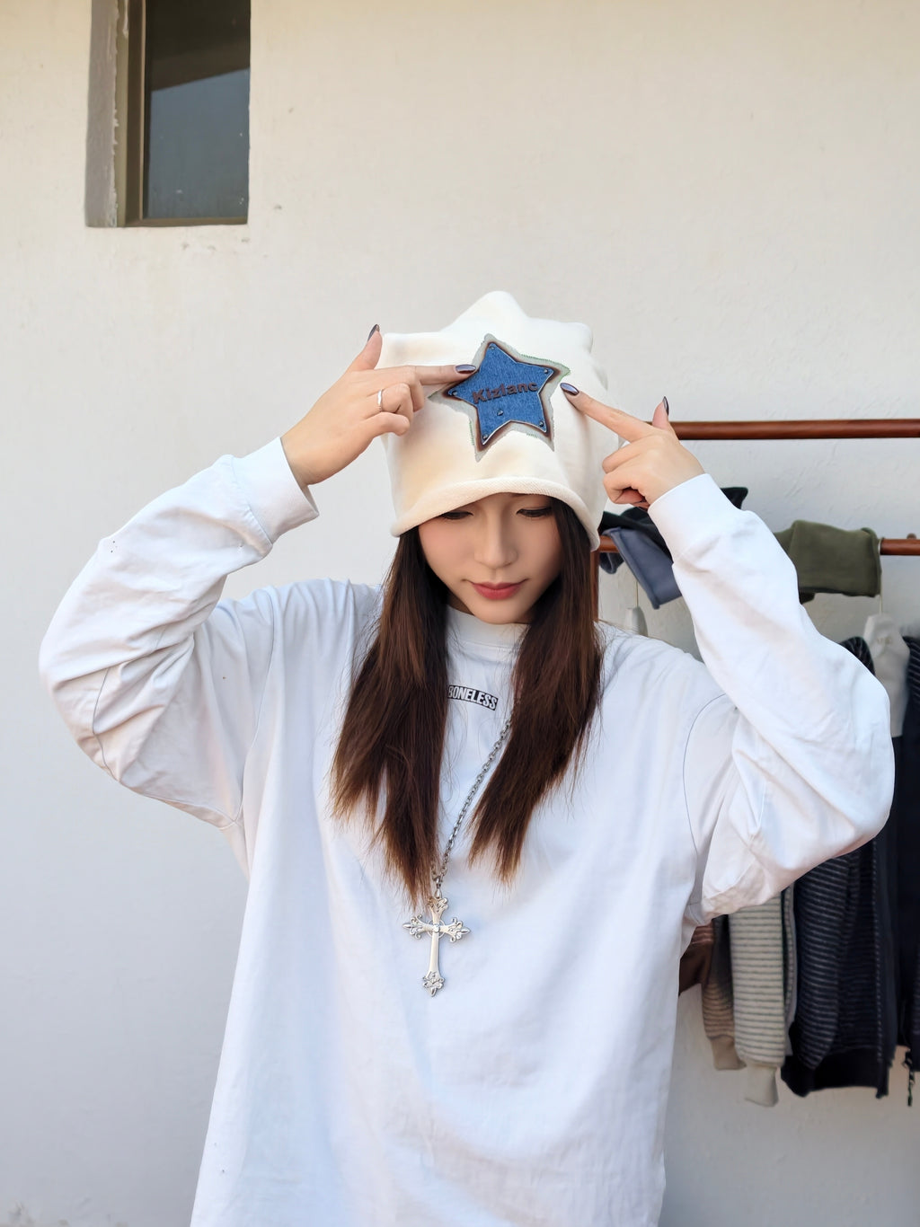 スター柄スラウグーンキャップ M00097