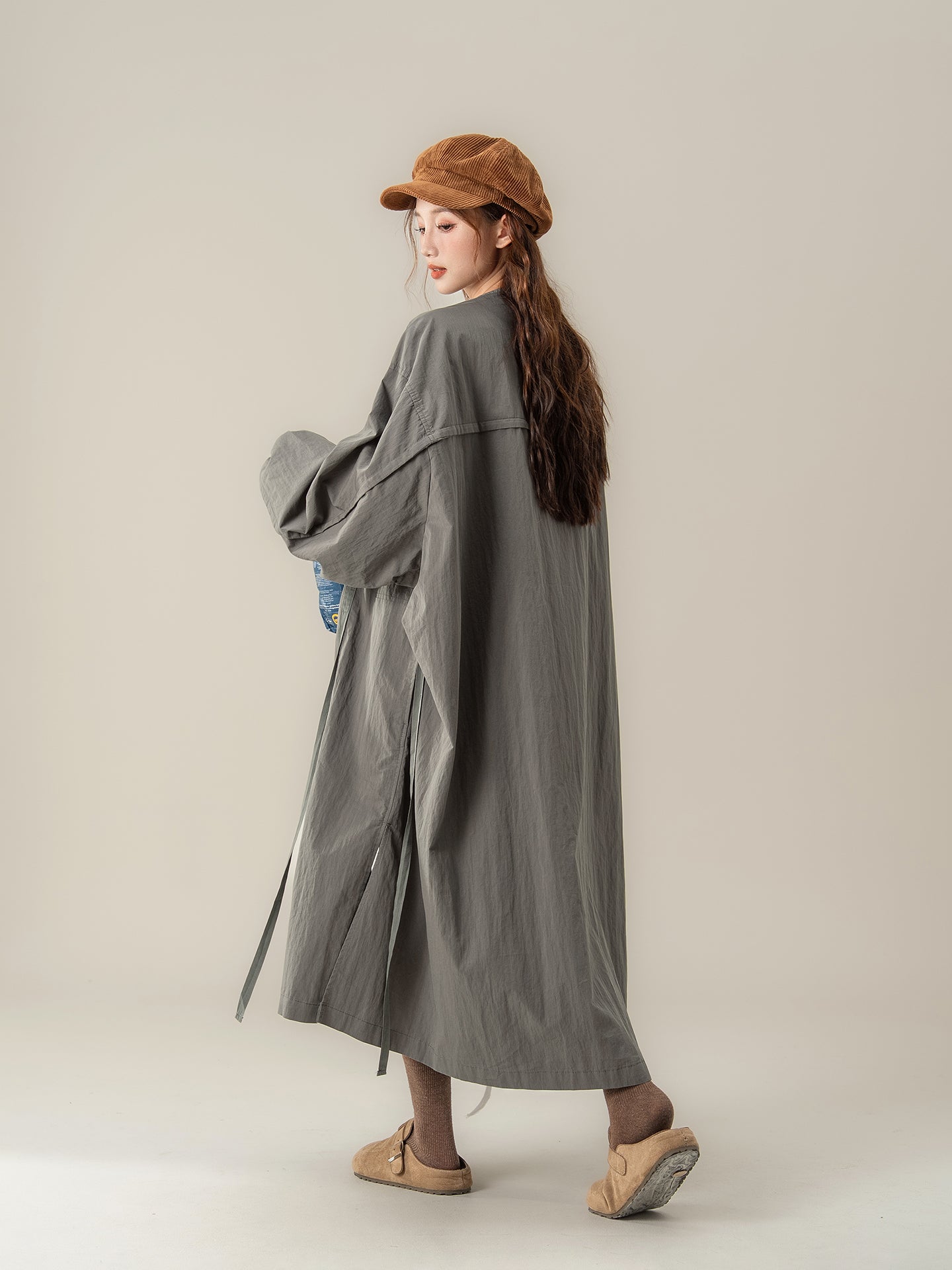 オーバーサイズ ロングトレンチコート M00075