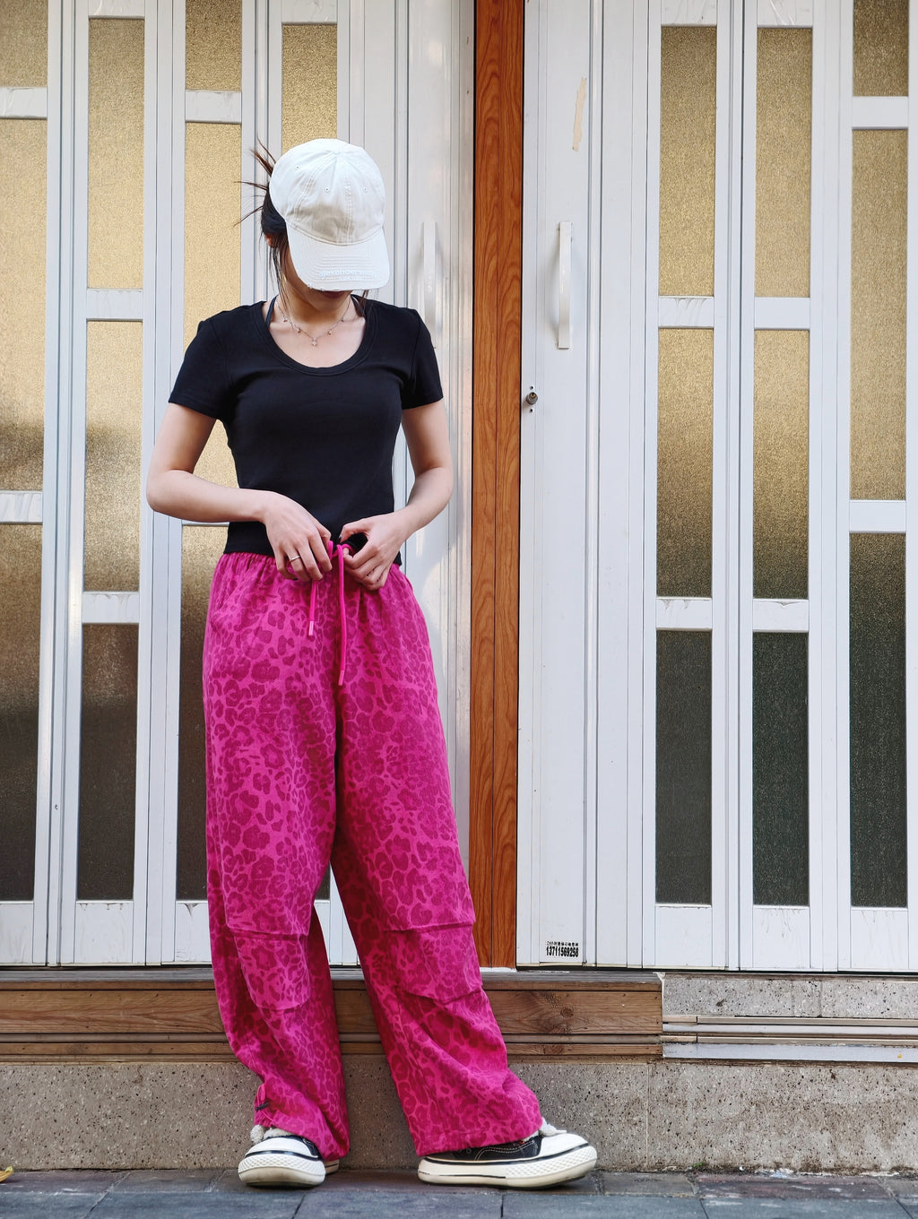 レオパード柄 ワイドレッグパンツ M00071