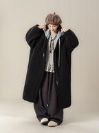 フェイクシープスキン フード付きコート M00138