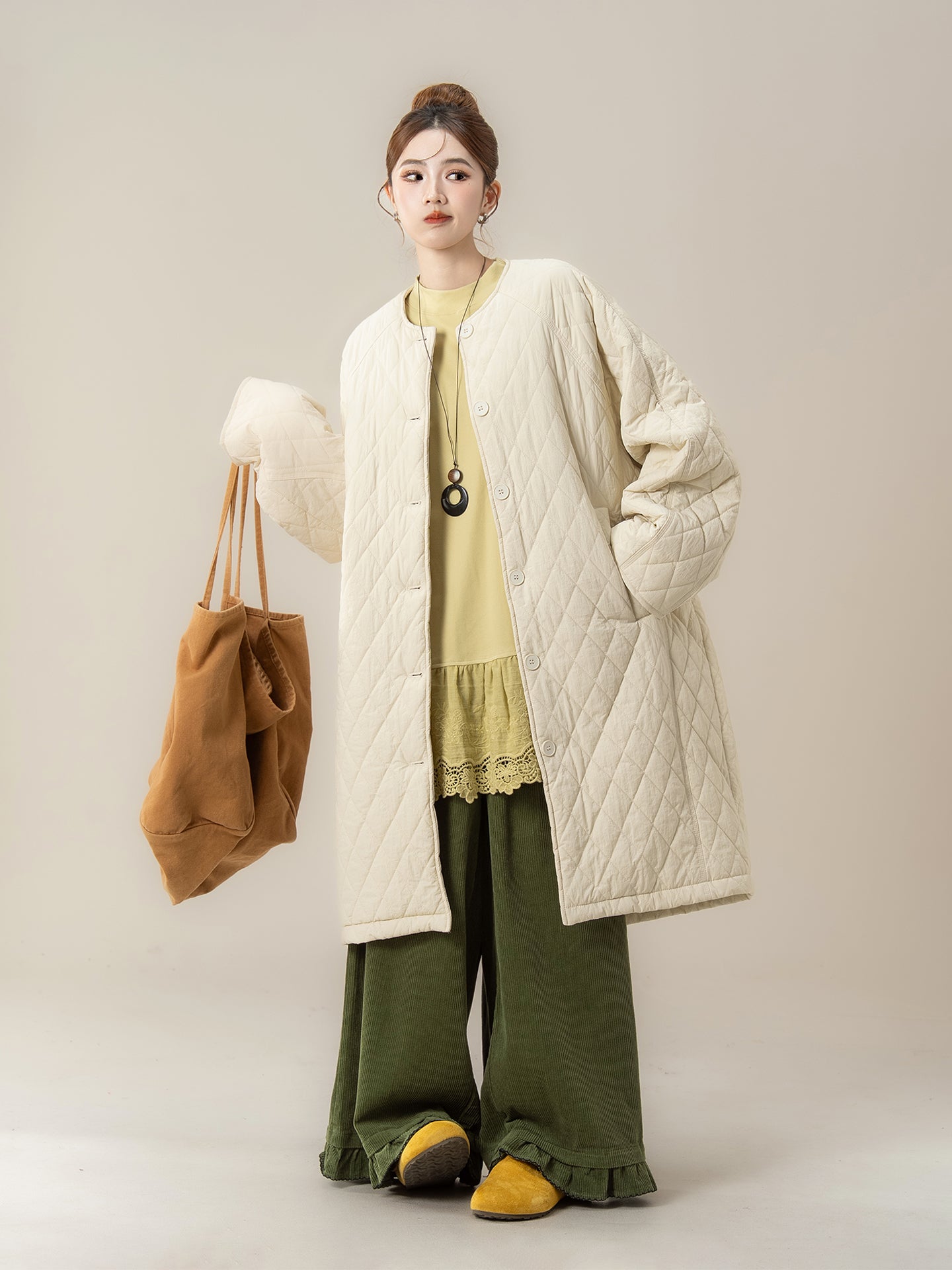 ダイヤモンドキルティング 厚手コットンアウター M00136