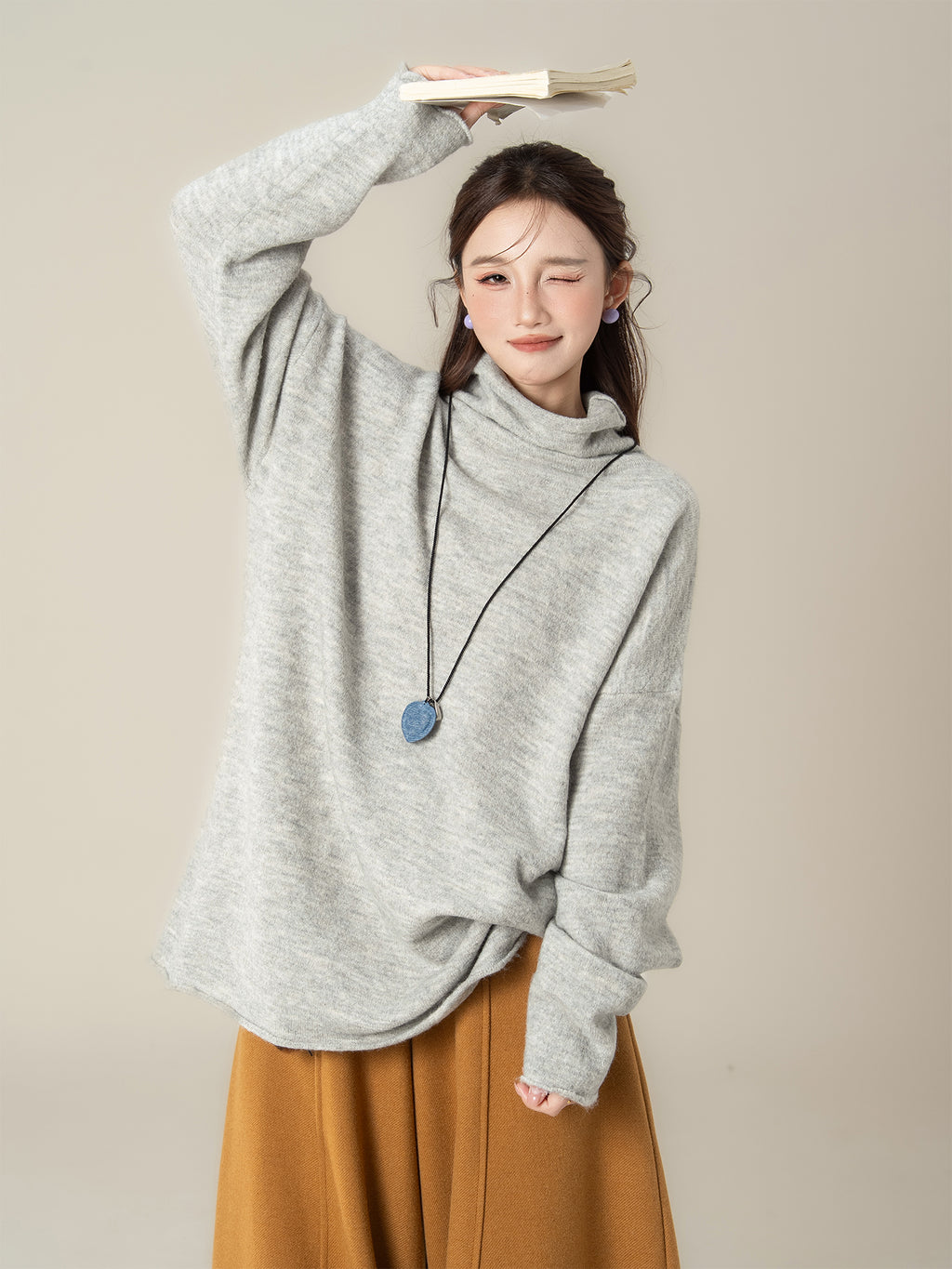 ハイネック ロングスリーブセーター M00129