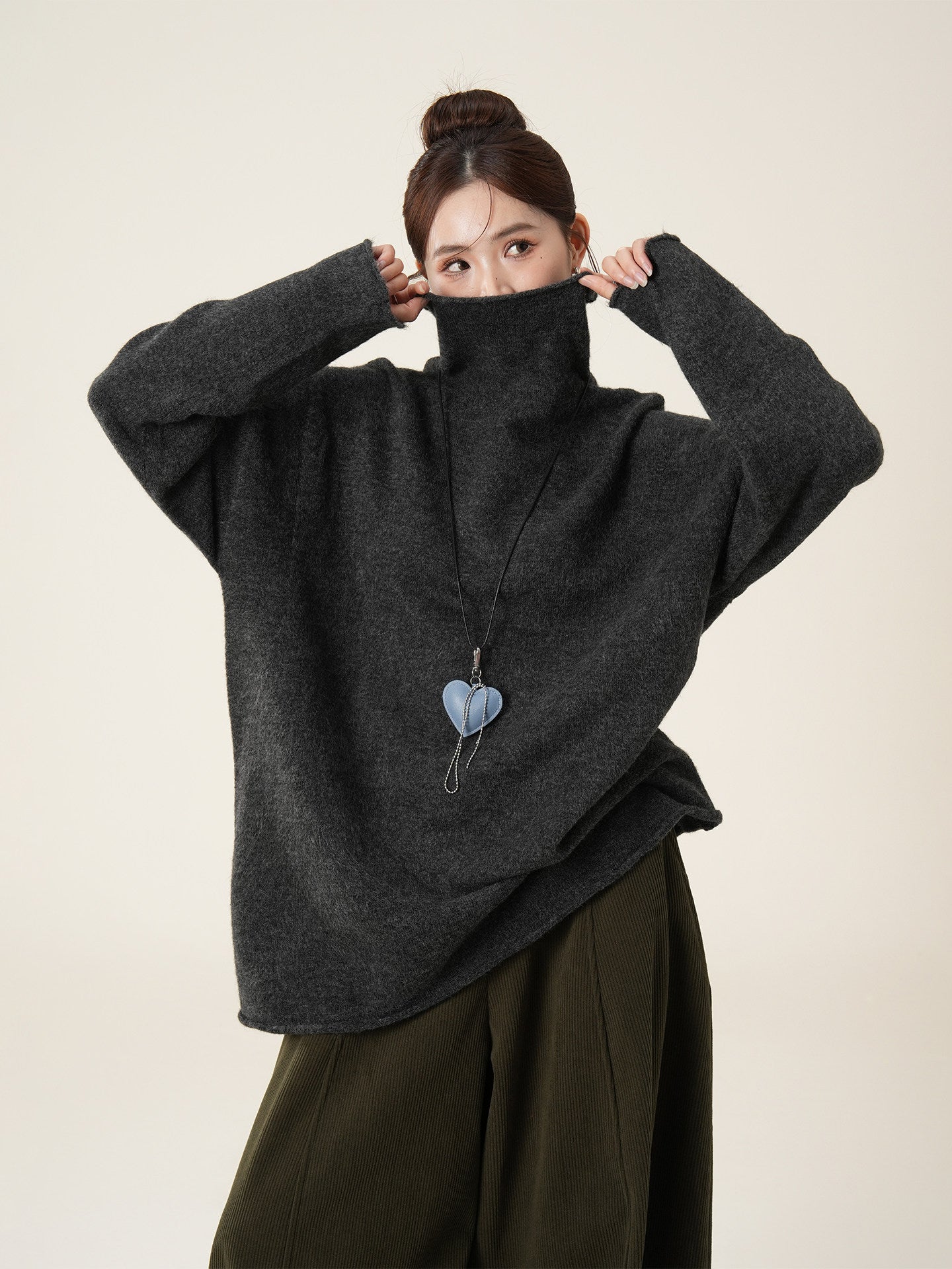 ハイネック ロングスリーブセーター M00129