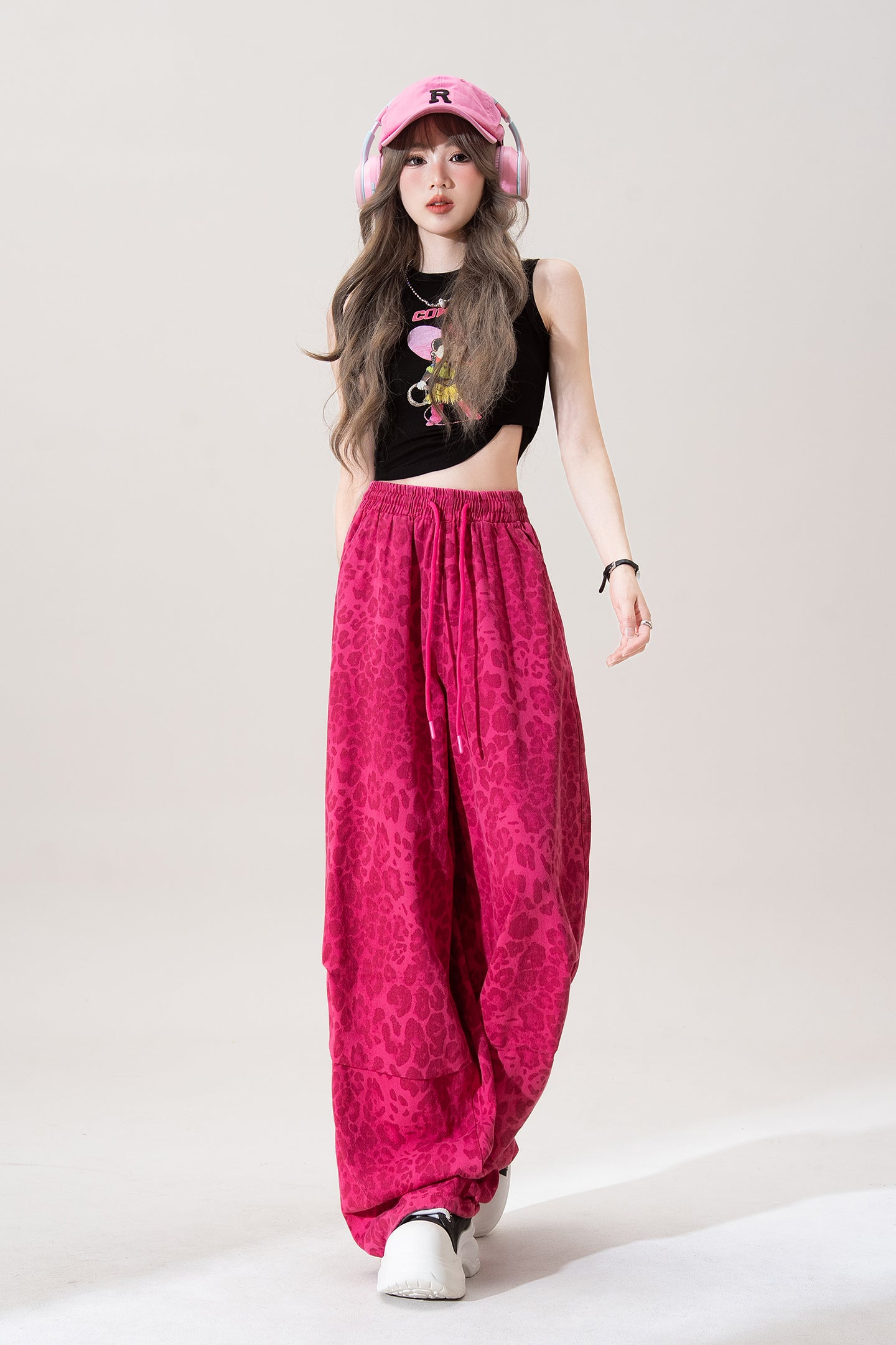 レオパード柄 ワイドレッグパンツ M00071