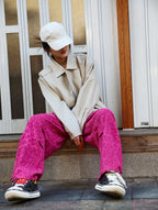 レオパード柄 ワイドレッグパンツ M00071