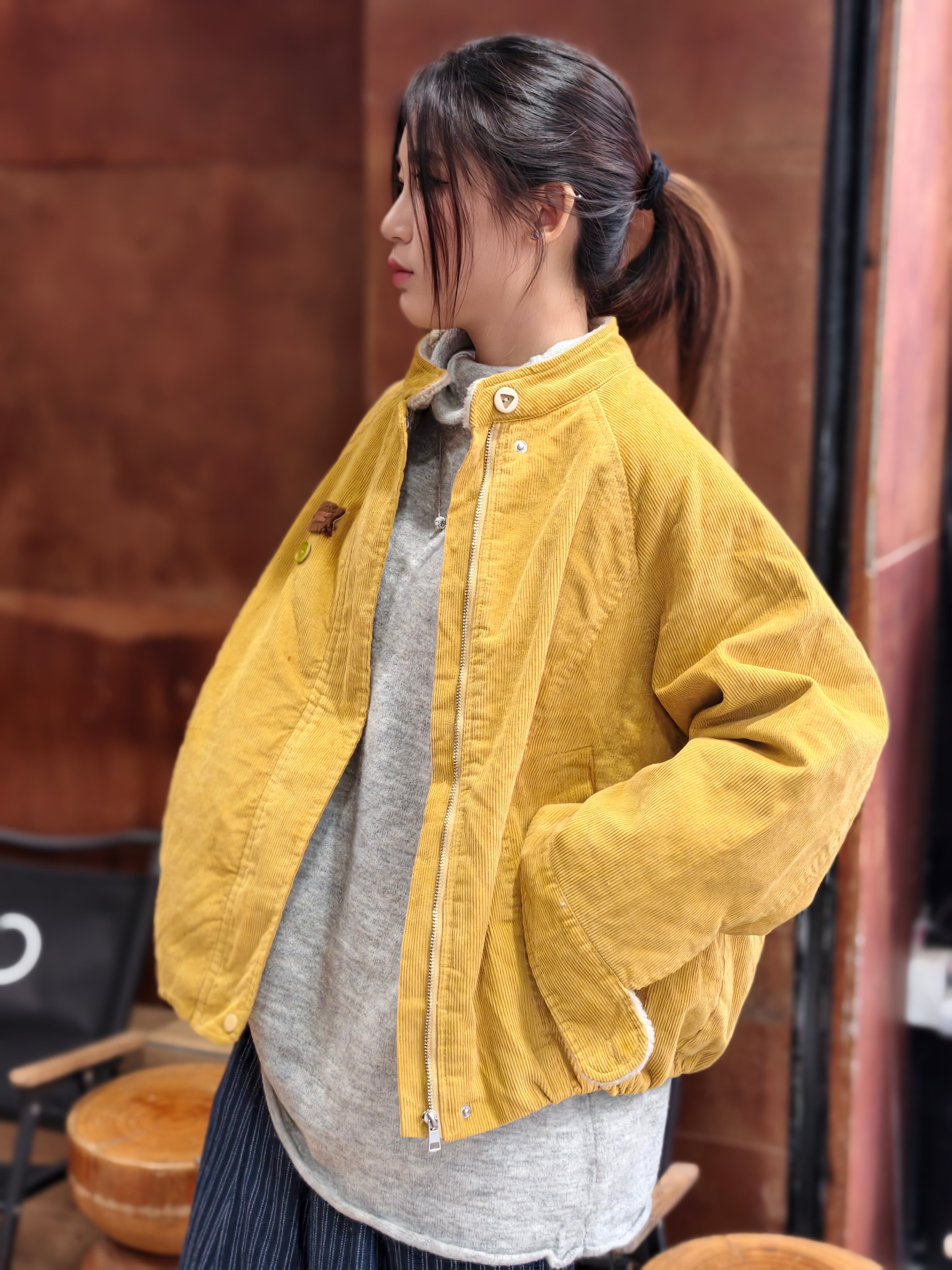 レトロ 裏起毛コールテン ラウンドネックアウター M00132