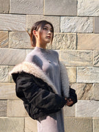 フード付き ファーカラー コート M00110