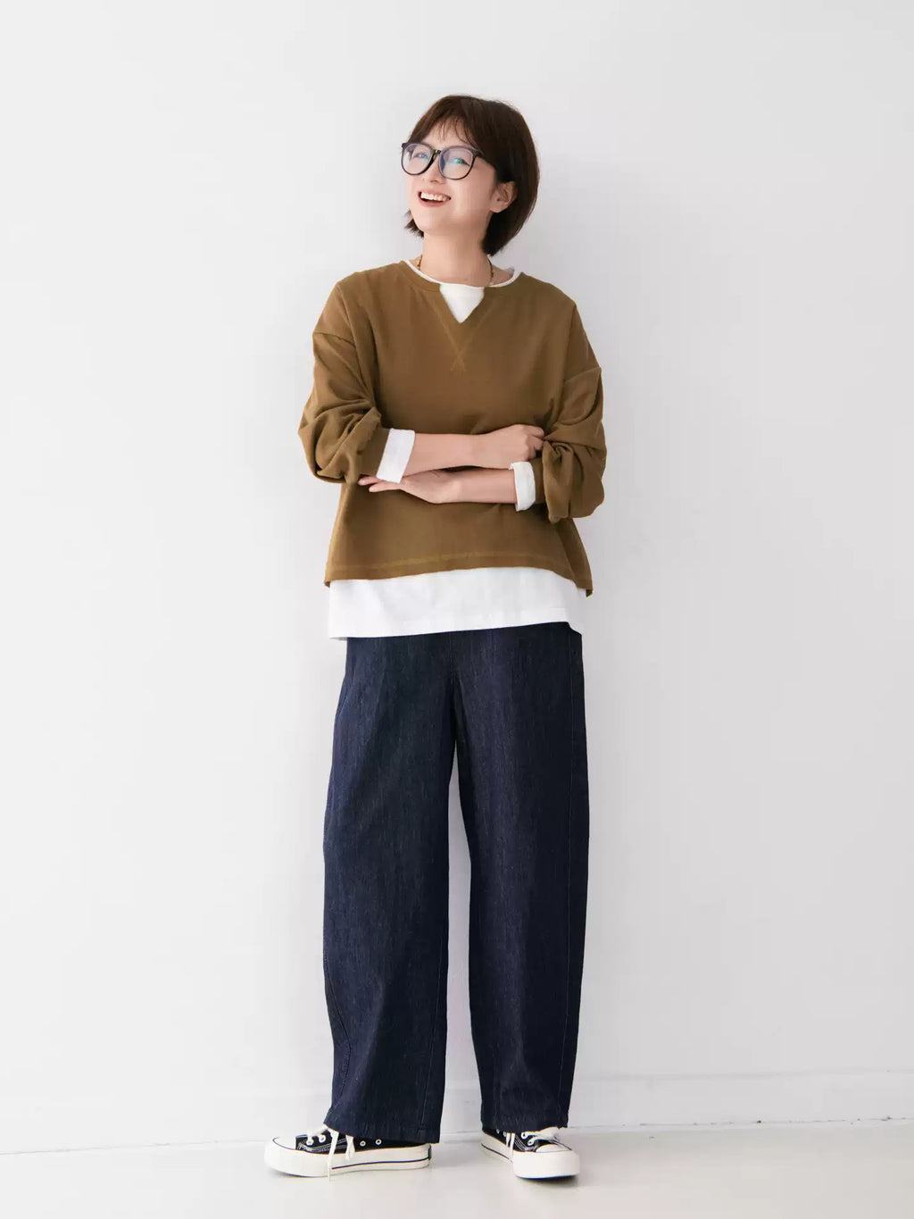 コットンウエストゴムデニムパンツ M0002