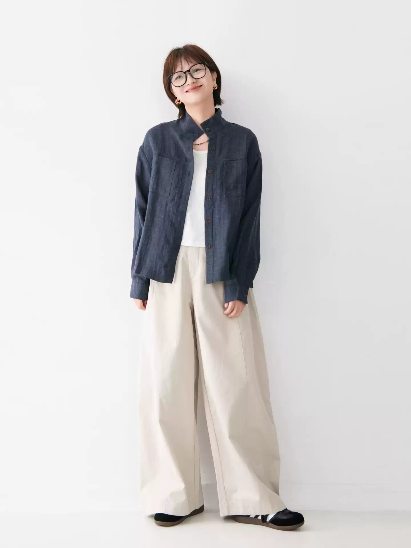 【秋新作】ウエストゴムロングパンツ M0001