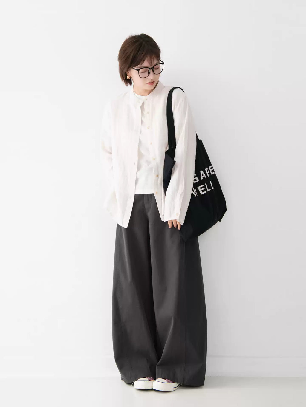 【秋新作】ウエストゴムロングパンツ M0001