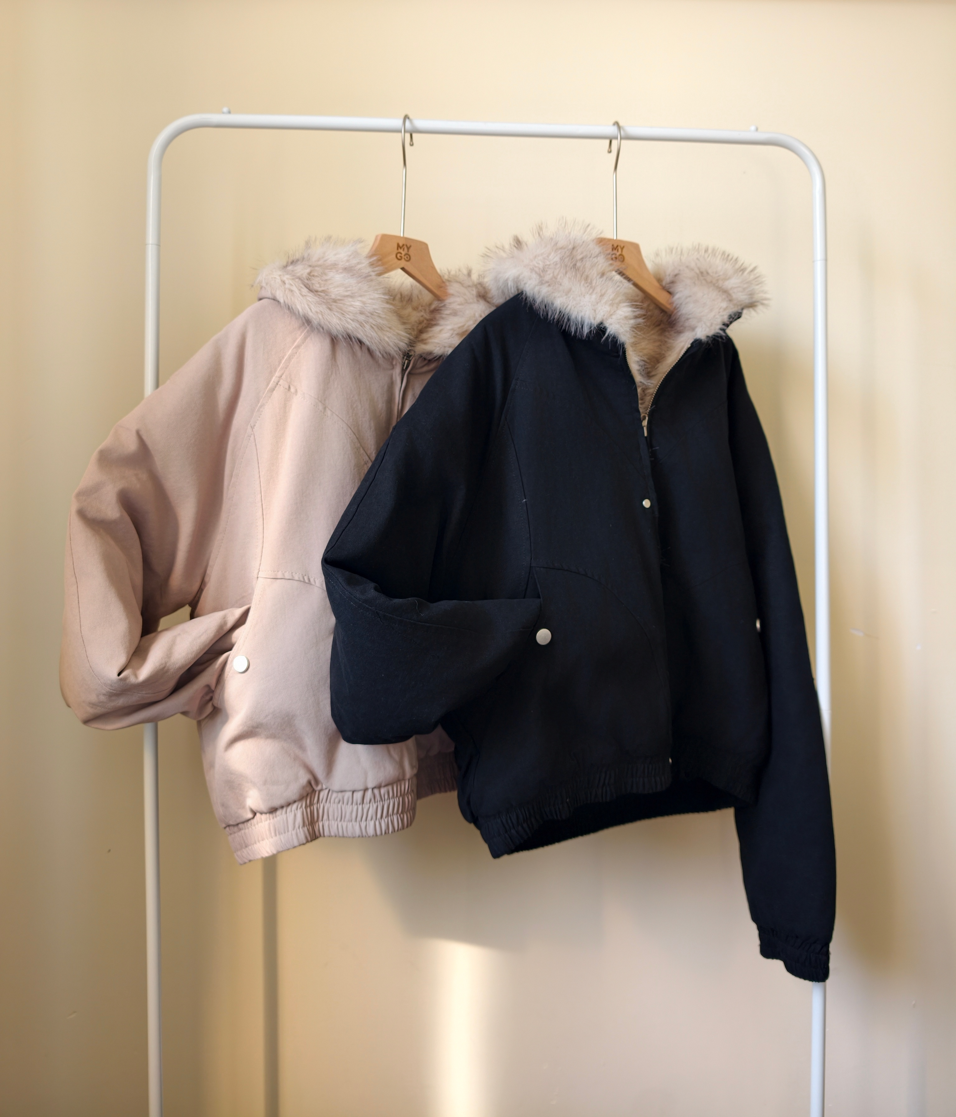 フード付き ファーカラー コート M00110