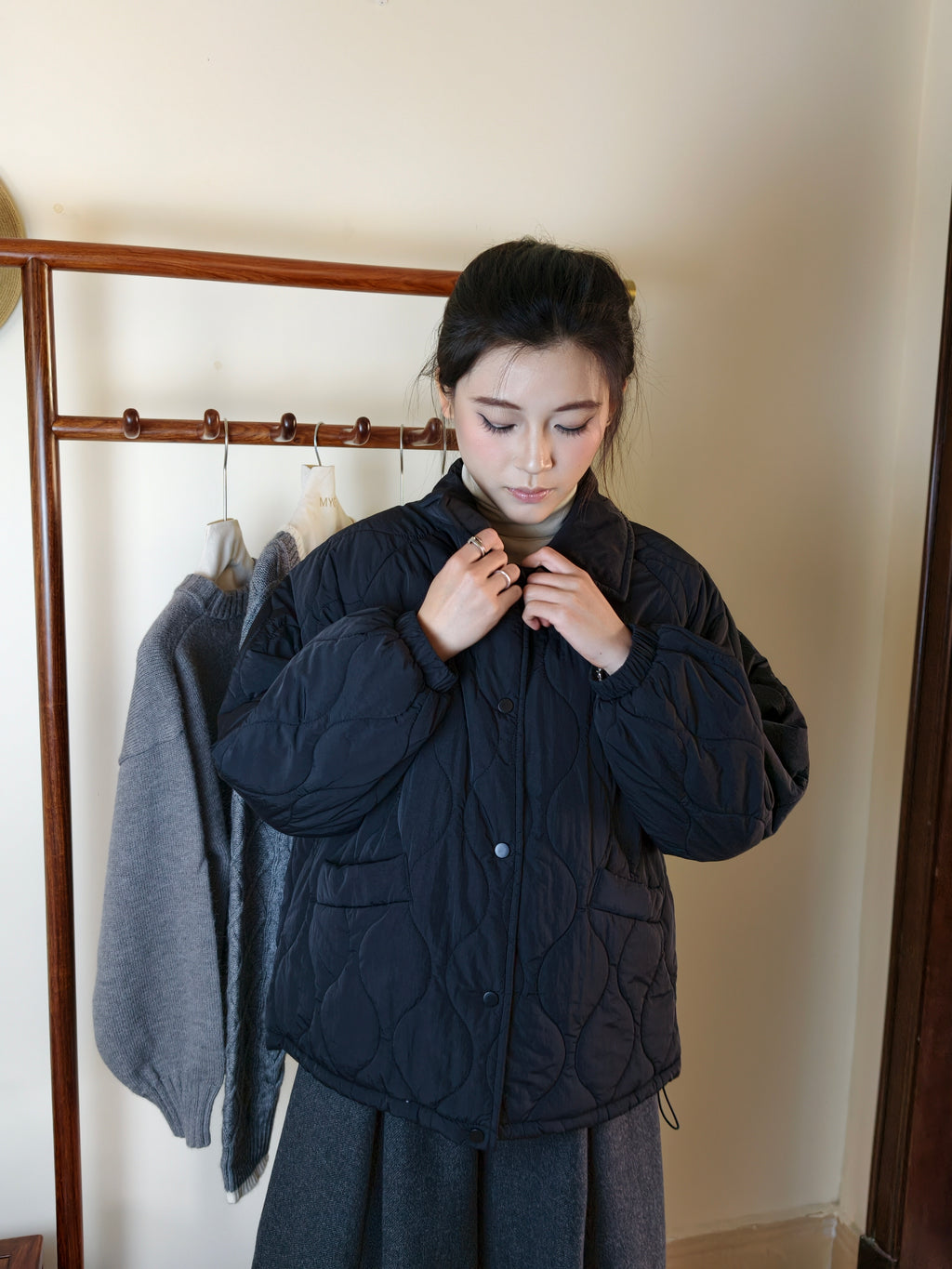 菱柄 ショートコート M00073