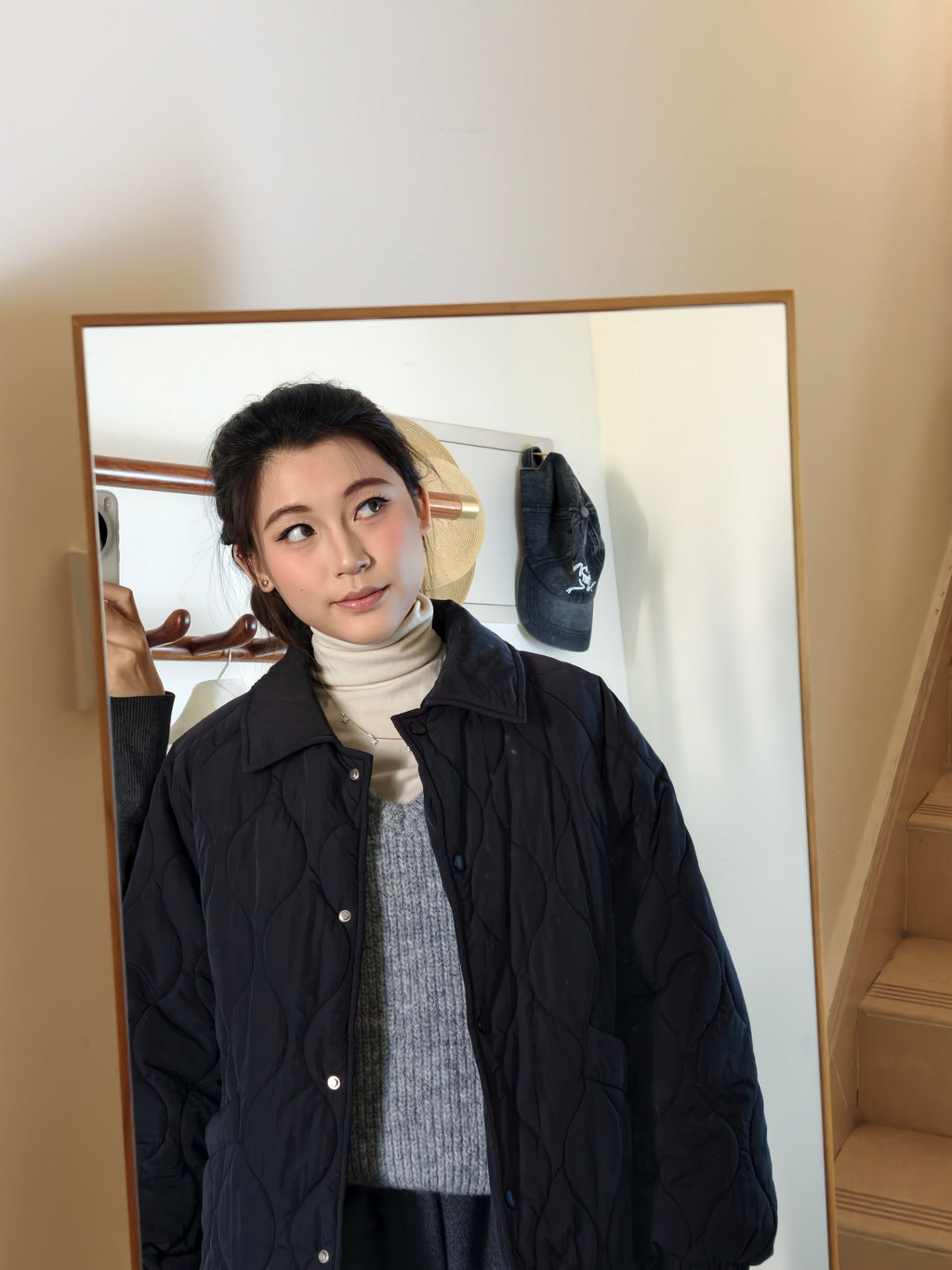 菱柄 ショートコート M00073