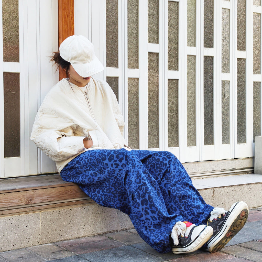 レオパード柄 ワイドレッグパンツ M00071