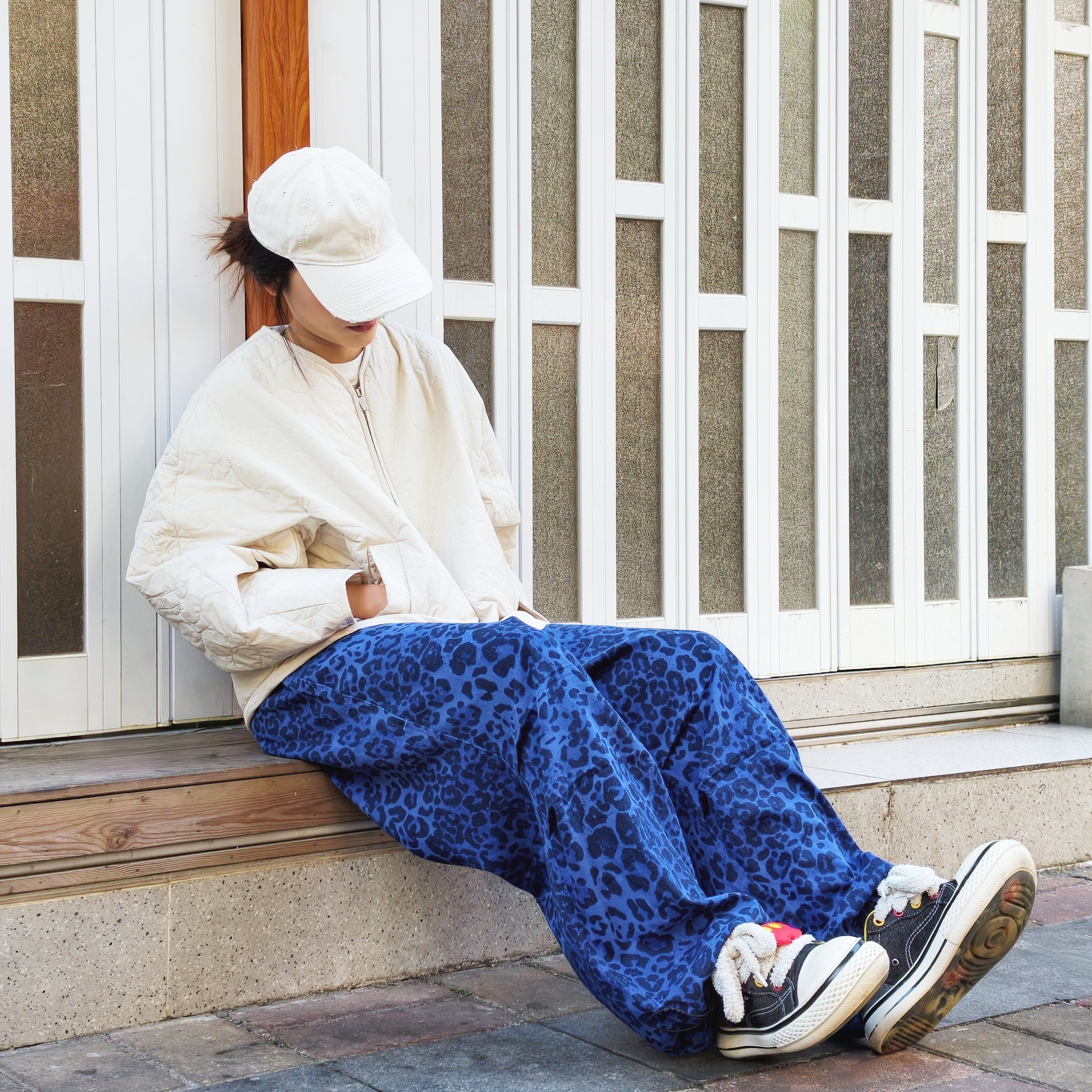 レオパード柄 ワイドレッグパンツ M00071