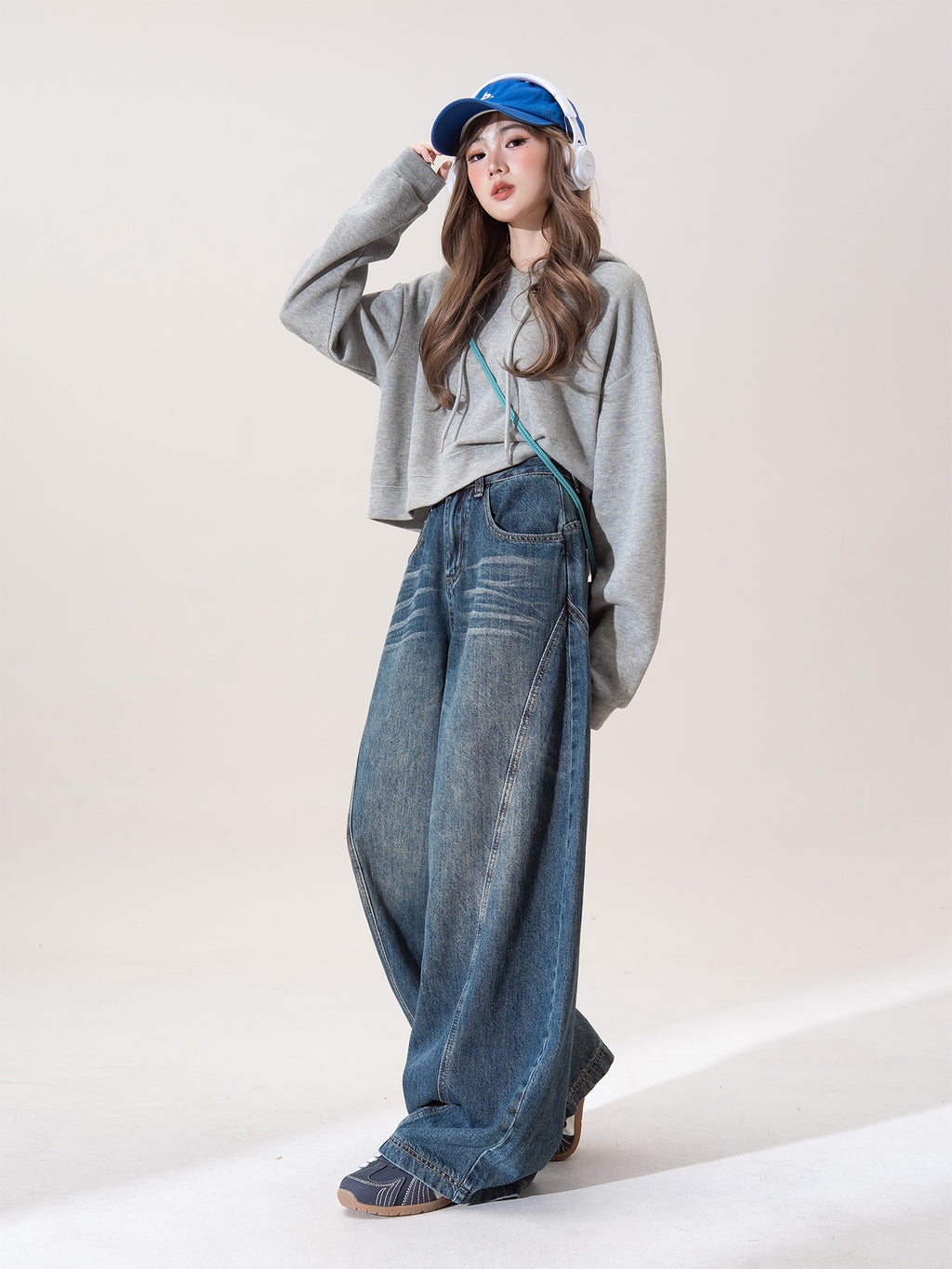 ワイドレッグ デニムパンツ M00070