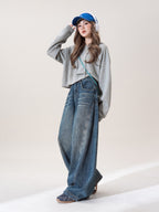 ワイドレッグ デニムパンツ M00070