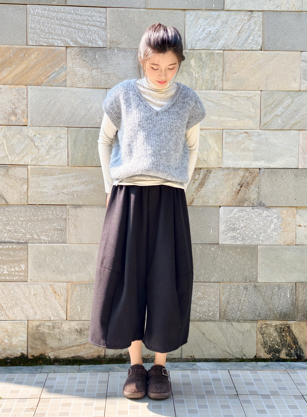 プレミアムタッチVネックニットベスト M00124