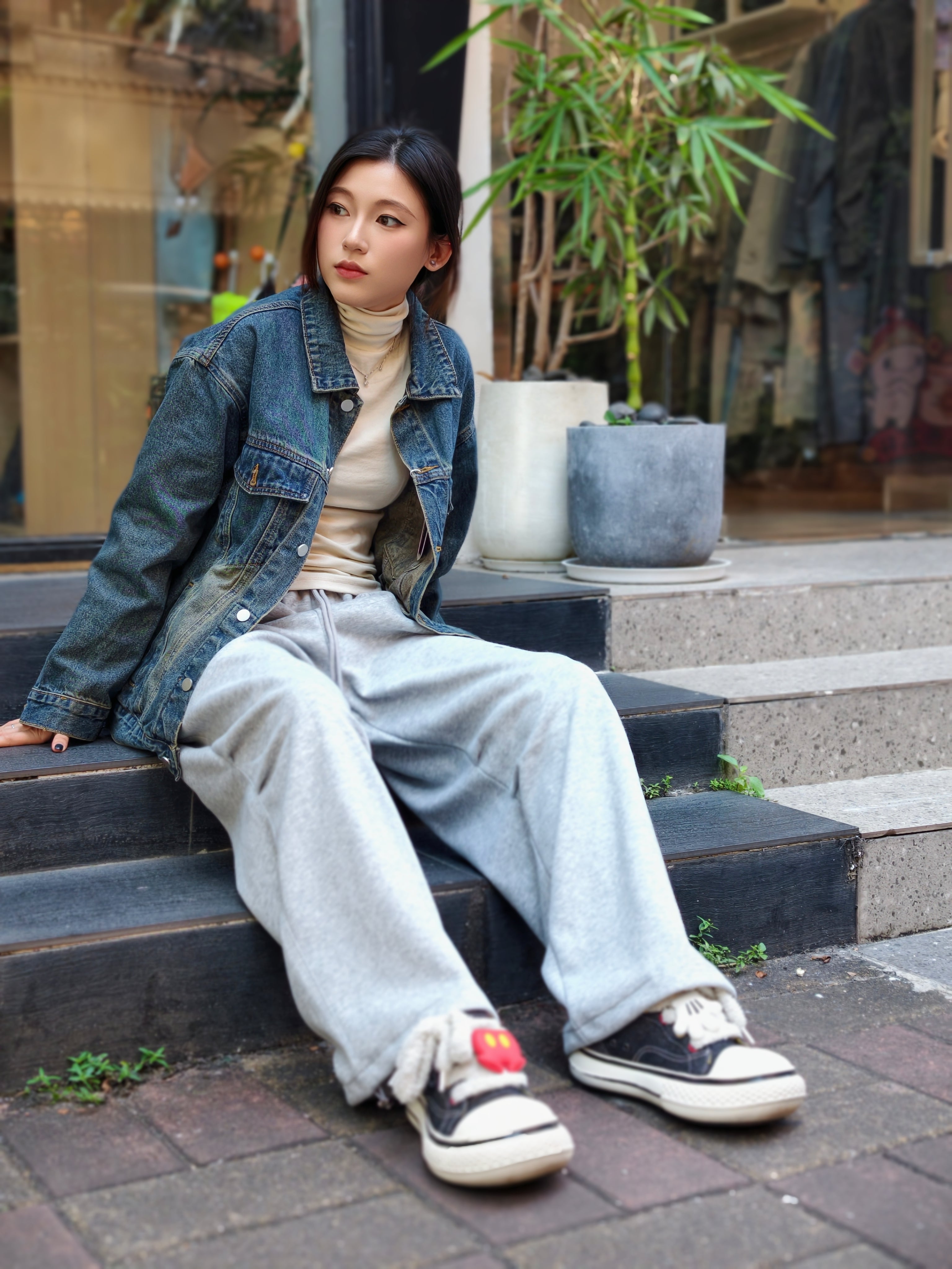 カジュアル ワイドレギンス トラックパンツ M00109