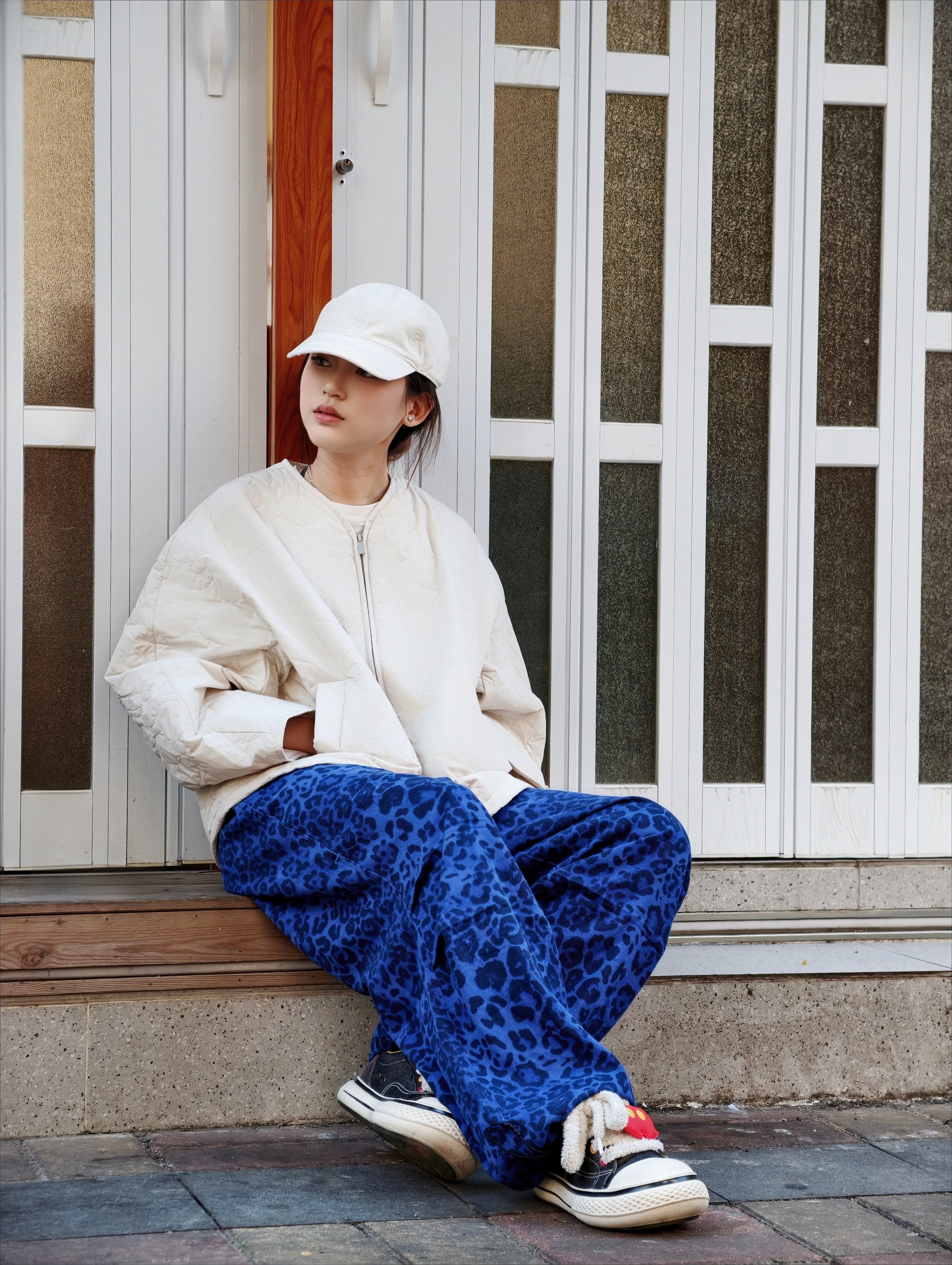 レオパード柄 ワイドレッグパンツ M00071