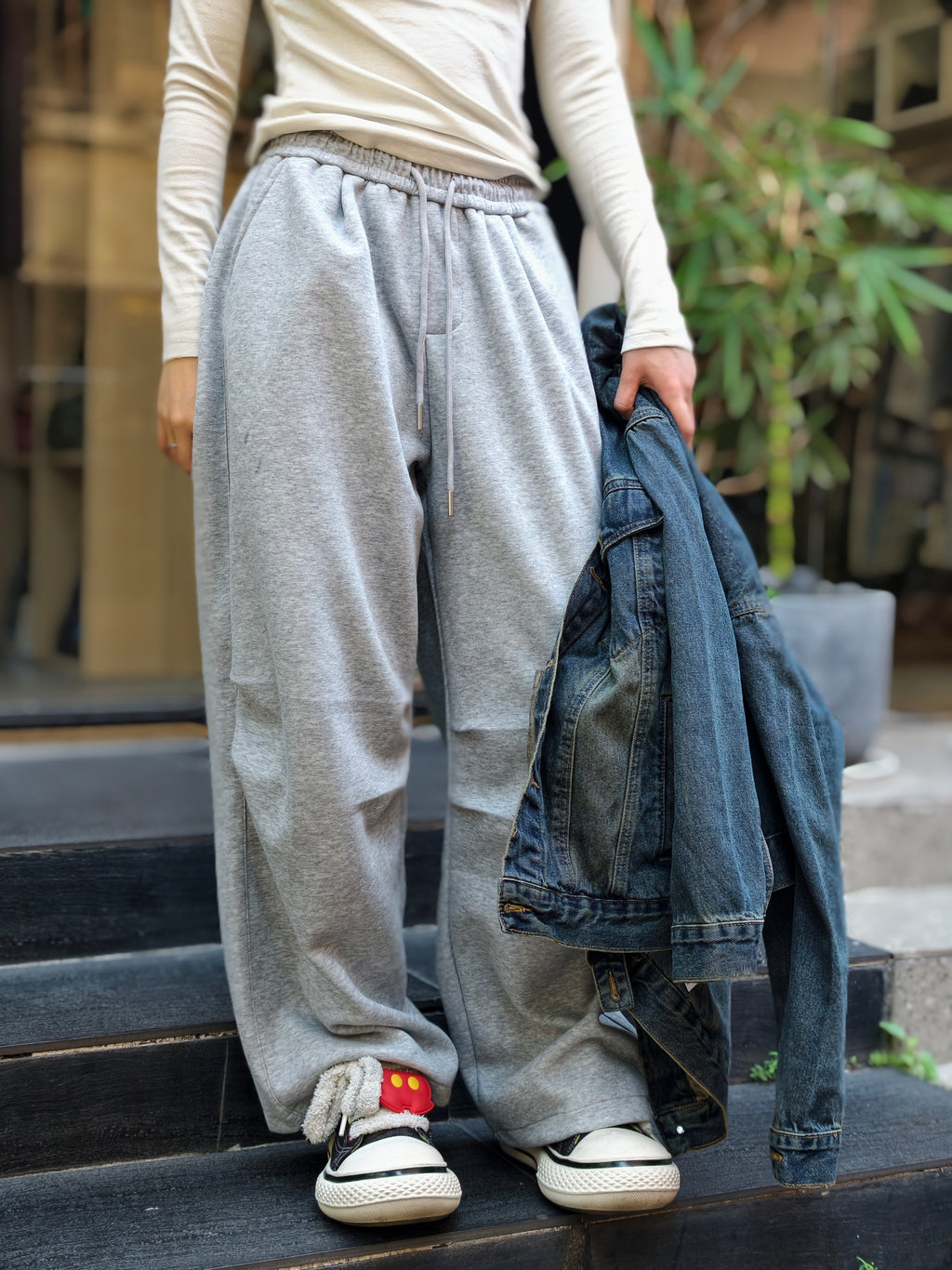 カジュアル ワイドレギンス トラックパンツ M00109