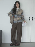 カラーニットカーディガン M00042