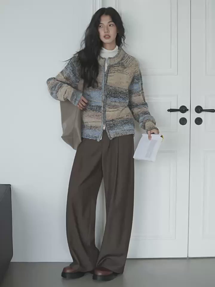 カラーニットカーディガン M00042